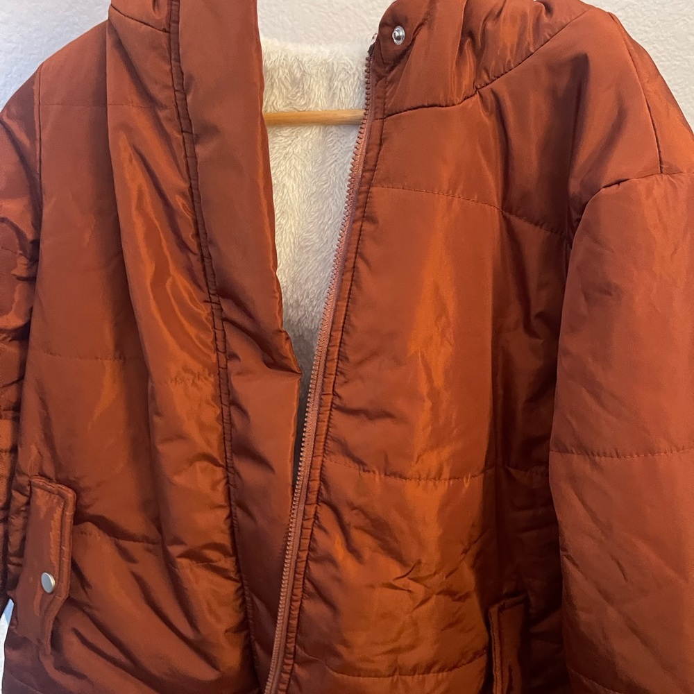 SHEIN Rust Puffer Jacket